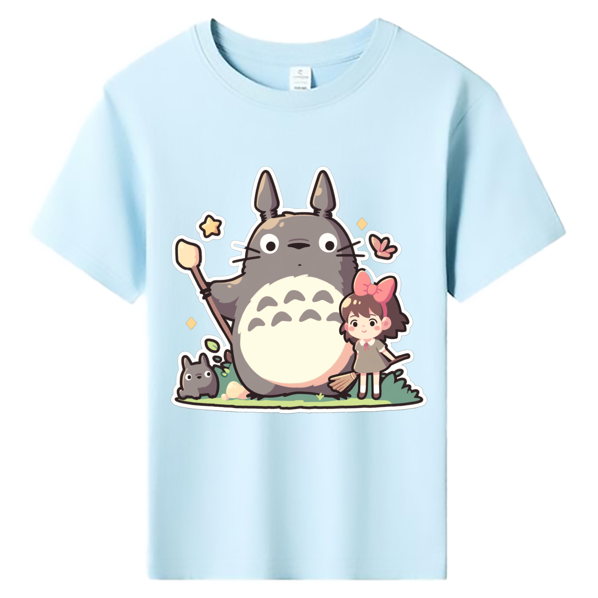 （画像用） となりのトトロ 草壁メイ 草壁サツキ My Neighbor Totoro Satsuki Kusakabe Mei Kusakabe 綿100％キッズTシャツ（フロントプリント）